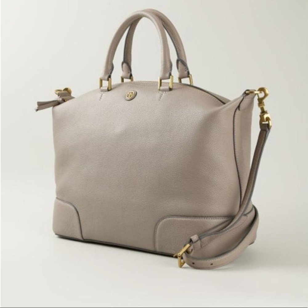 Tory Burch Frances Slouchy Satchel in French Grey